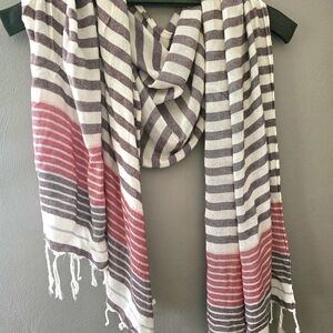 Striped Scarf with Fringe